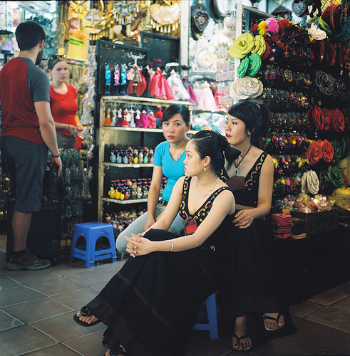 seller in ben thanh market, saigon